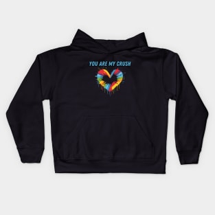 You Are My Crush, valentines day, minimalistic, LGBT Kids Hoodie